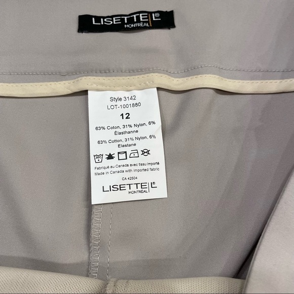 𝅺lisette L cropped light grey pants size 12 NWOT - Picture 6 of 7